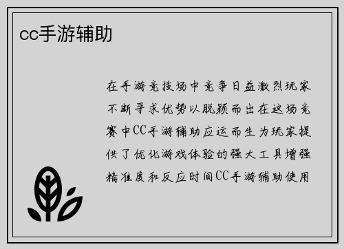 cc手游辅助