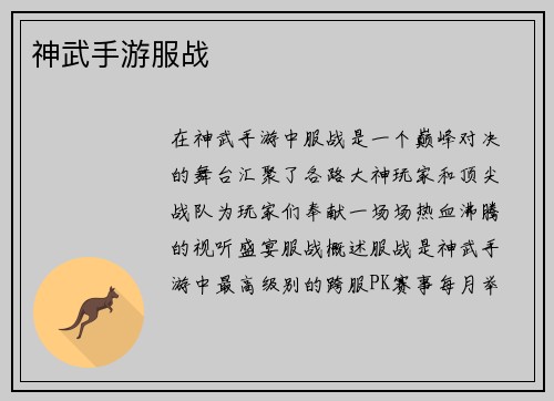 神武手游服战
